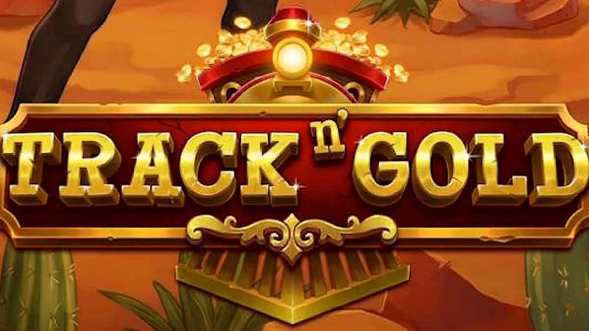Tampilan antarmuka seluler slot Track n’ Gold dengan desain kereta api